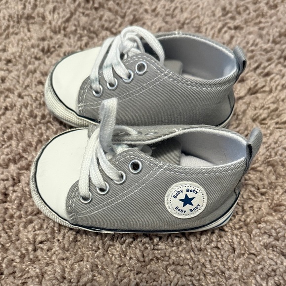 Gray and White Kids Sneakers - Picture 2 of 2